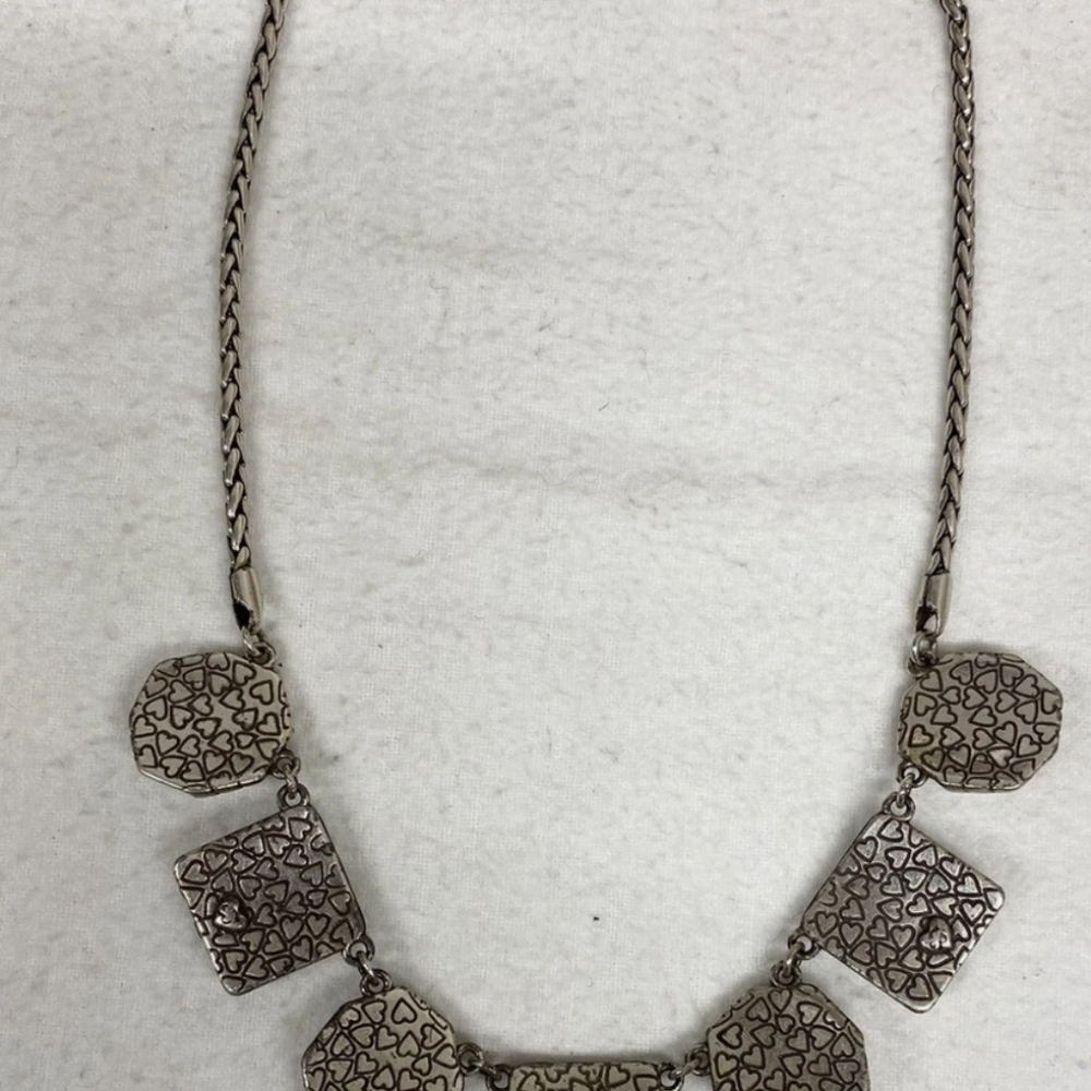 Vintage Brighton Silvertone Statement Necklace 18” Long - Picture 3 of 3